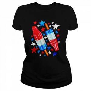 Patriotic Rocket Pop And Stars Pattern T-Shirt Classic Women's T-shirt