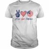 Peace Love America Sunflower 4th Of July Fireworks Shirt Classic Men's T-shirt