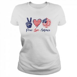 Peace Love America Sunflower 4th Of July Fireworks Shirt Classic Women's T-shirt