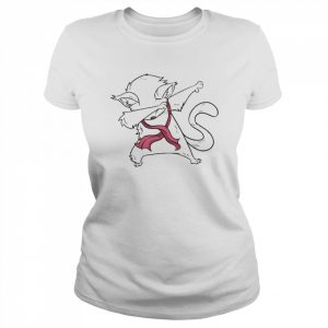 Pink Ribbon Dabbing Cat Breast Cancer Awareness Shirt Classic Women's T-shirt