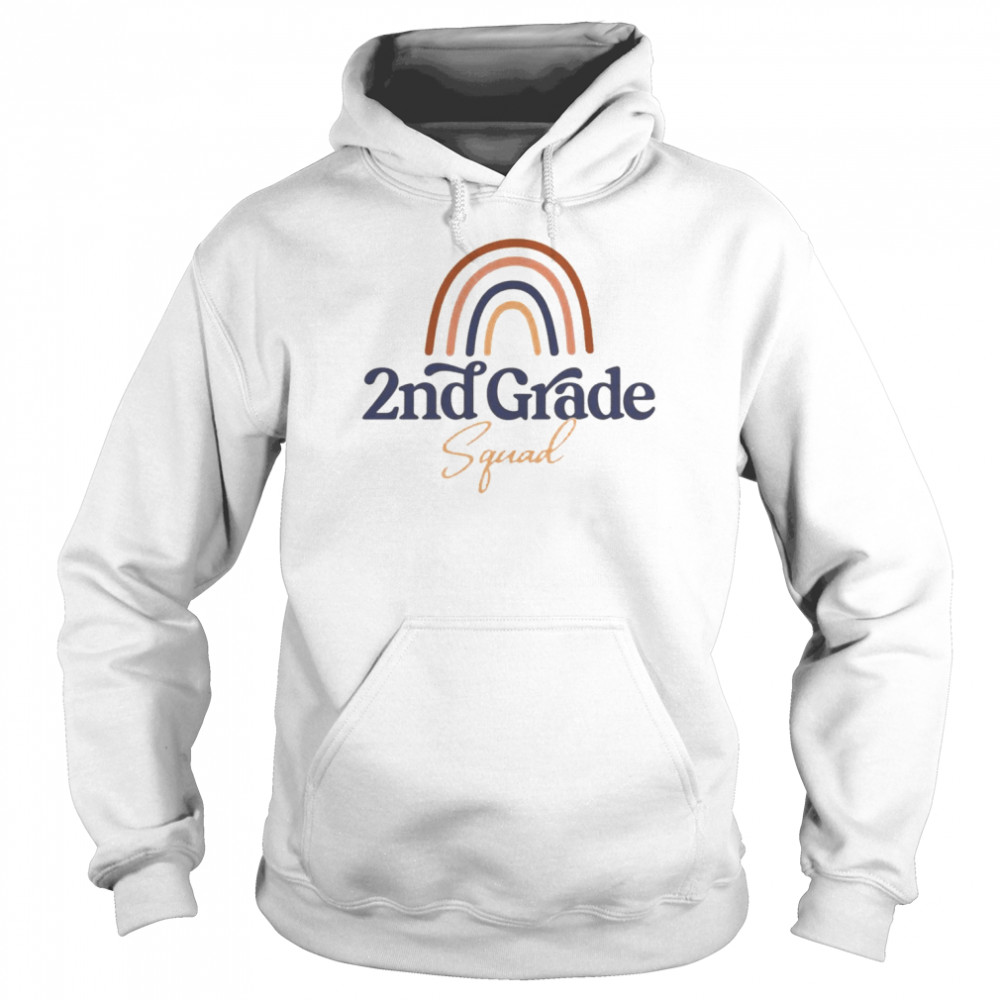 Rainbow 2nd Grade Teacher Squad Shirt Unisex Hoodie