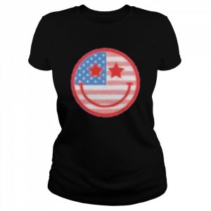 Retro Smiley Usa Flag 4th Of July Retro Funny Fourth Womens 4th Of July T-Shirt Classic Women's T-shirt