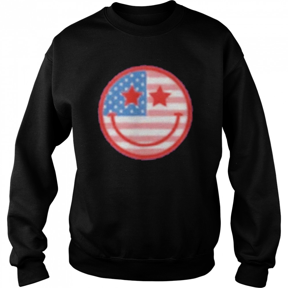 Retro Smiley Usa Flag 4th Of July Retro Funny Fourth Womens 4th Of July T-Shirt Unisex Sweatshirt