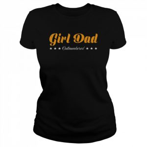 Retro Stars Girl Dad Outnumbered Fathers Day Wife & Daughter Shirt Classic Women's T-shirt