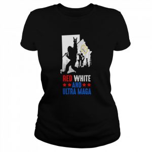 Rhode Island America Bigfoot Red White And Ultra Maga Shirt Classic Women's T-shirt