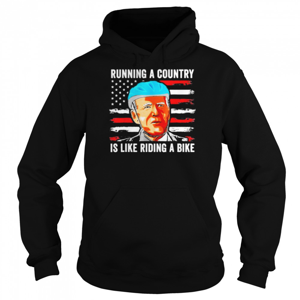 Running the Country Is Like Riding a Bike Joe Biden Falling Off Bike Shirt Unisex Hoodie