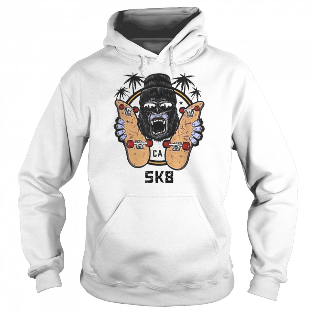 Skateboard Gorilla SK8 Skate Cool Skateboarding Skateboard Shirt Unisex Hoodie