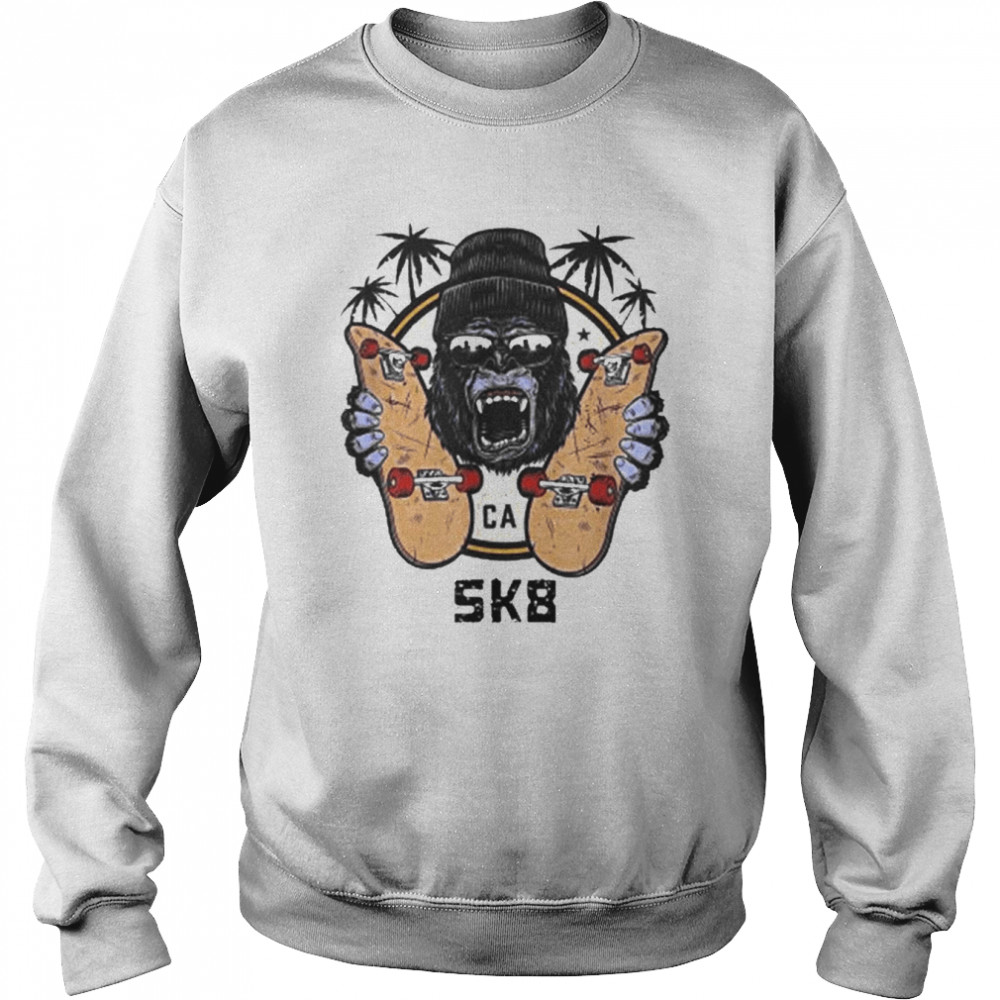 Skateboard Gorilla SK8 Skate Cool Skateboarding Skateboard Shirt Unisex Sweatshirt