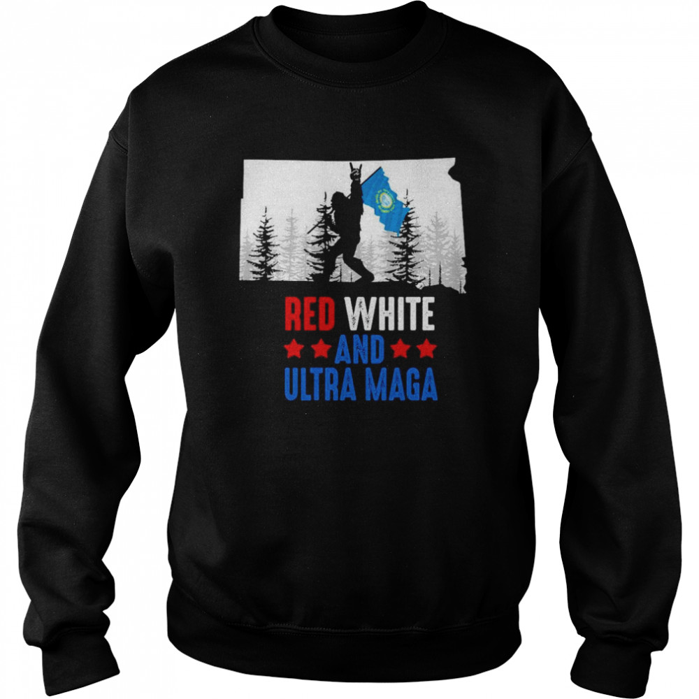 South Dakota America Bigfoot Red White And Ultra Maga Shirt Unisex Sweatshirt