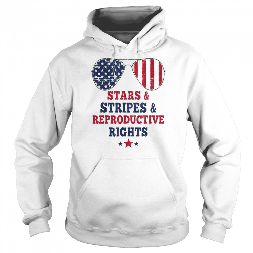 Stars stripes reproductive rights American flag 4th of july sunglasses  Unisex Hoodie