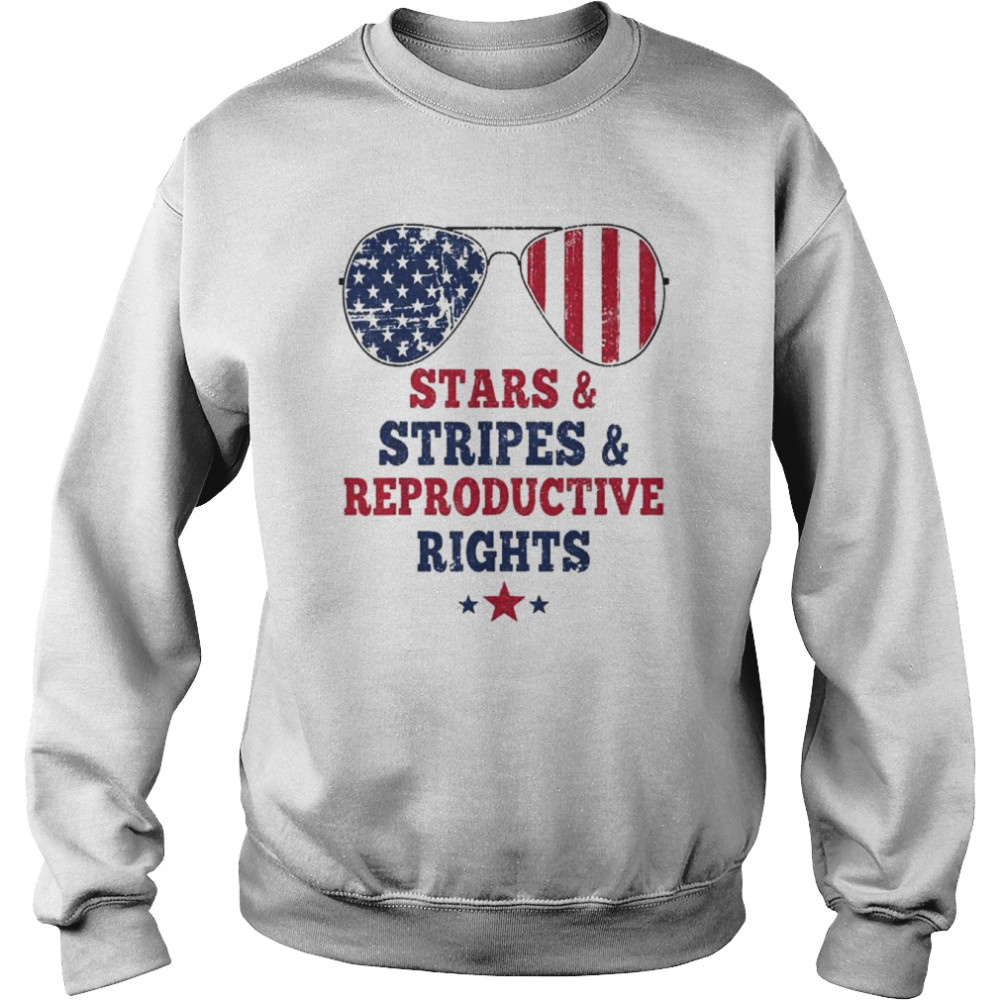 Stars stripes reproductive rights American flag 4th of july sunglasses  Unisex Sweatshirt