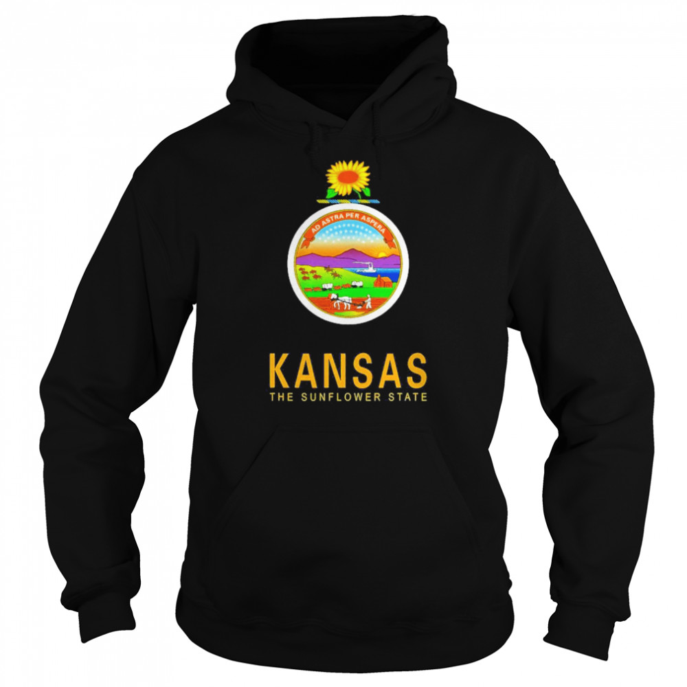 State Of Kansas Flag The Sunflower State City Topeka Pride Shirt Unisex Hoodie