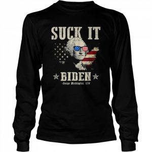 Suck it biden 4th of july george Washington 1776  Long Sleeved T-shirt