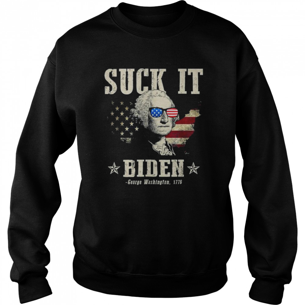 Suck it biden 4th of july george Washington 1776  Unisex Sweatshirt