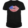 Summer Women 4th Of July Lips American Flag Kiss Merica T-Shirt Classic Men's T-shirt