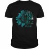 Sunflower I Wear Teal Ribbon For PTSD Awareness Shirt Classic Men's T-shirt