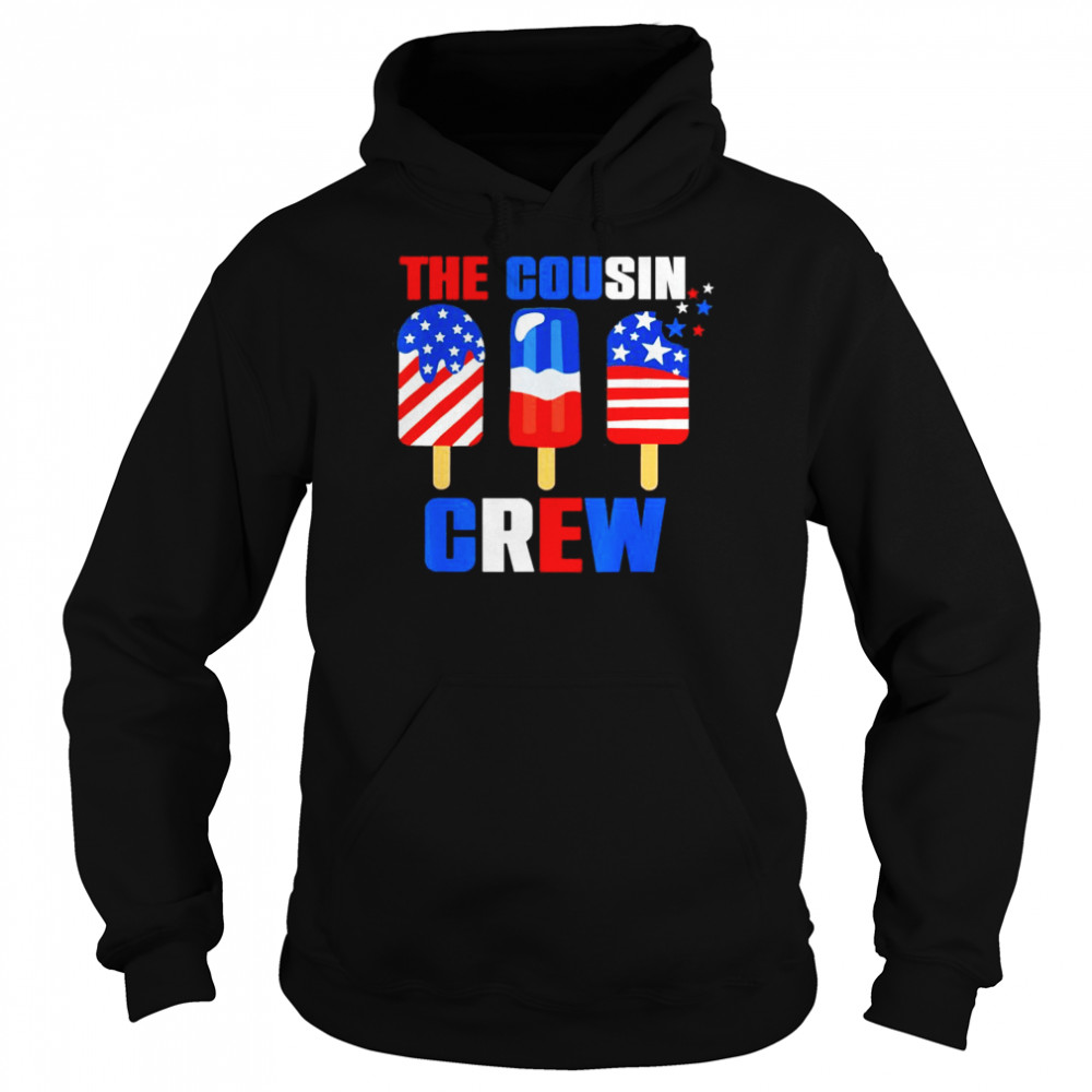 The Cousin Crew 4th Of July Us Flag Popsicle T-Shirt Unisex Hoodie