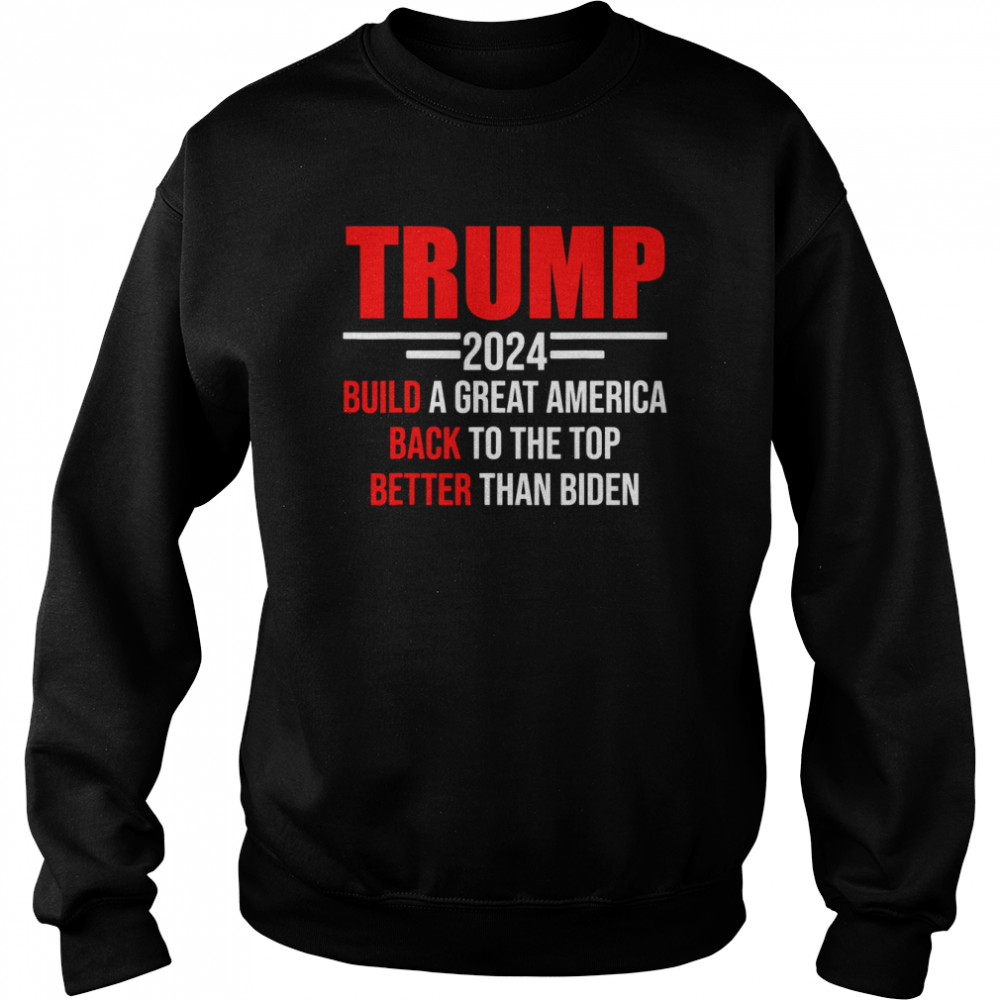 Trump 2024 Build A Great America Back To The Top Shirt Unisex Sweatshirt