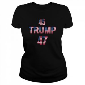 Trump 2024 voting 45 to 47 political vote election American flag  Classic Women's T-shirt