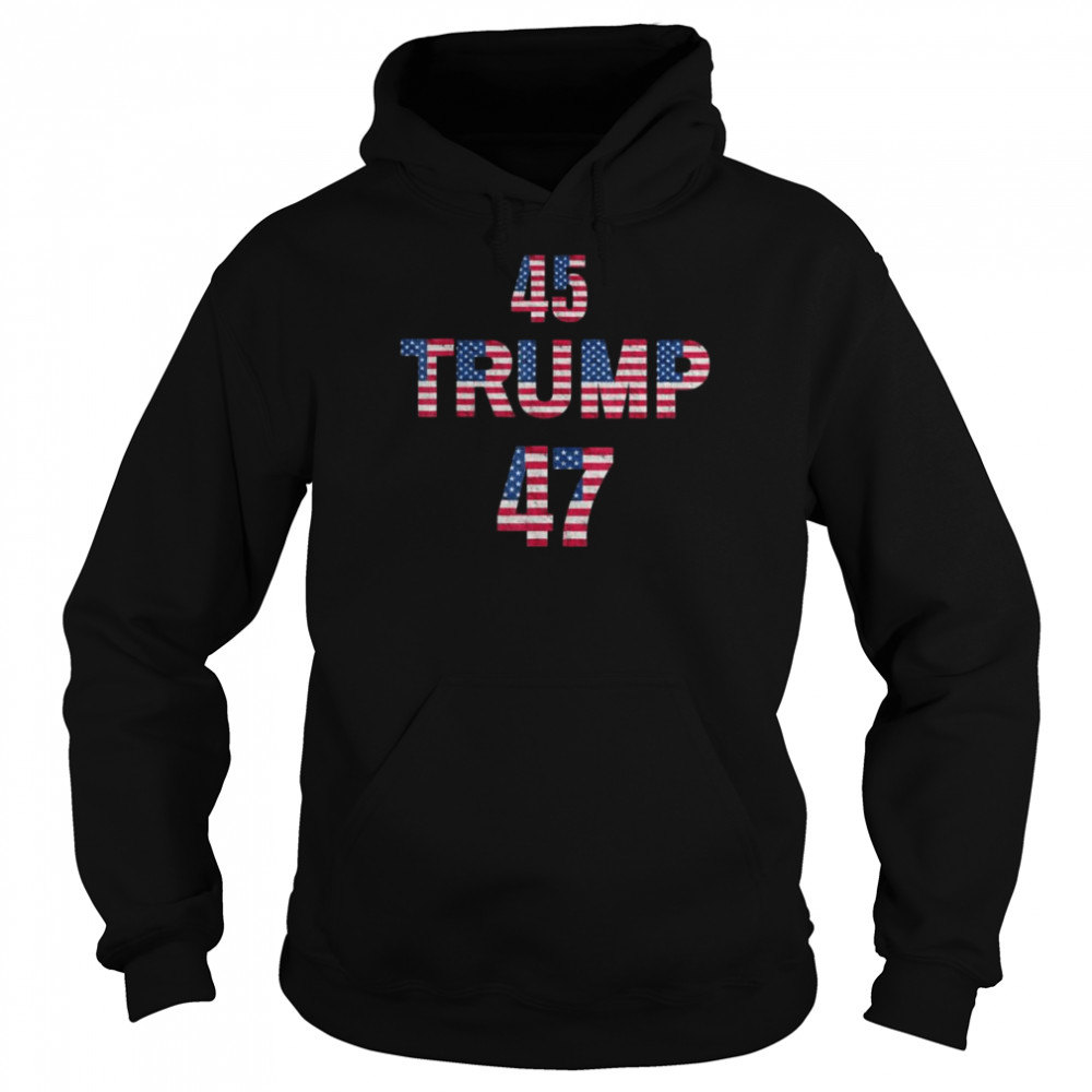 Trump 2024 voting 45 to 47 political vote election American flag  Unisex Hoodie