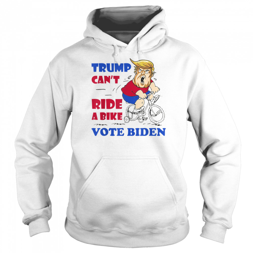 Trump Can’t Ride A Bike Vote Biden 2022 Meme 4th Of July Tee Shirt Unisex Hoodie