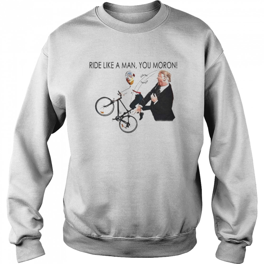 Trump Mocks Biden Riding Bicycle 2022 Meme Tee Shirt Unisex Sweatshirt