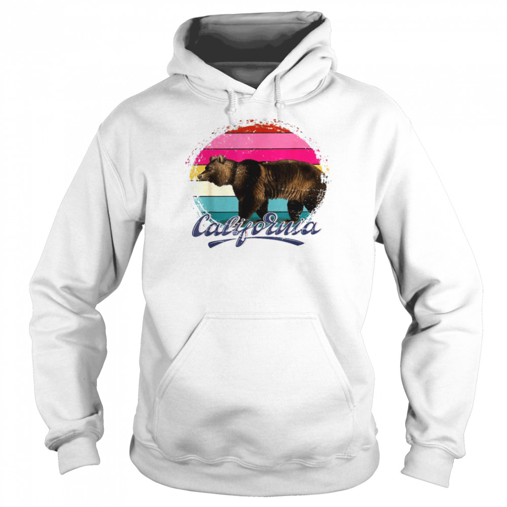 USA Californian Summer Bear Animal Cali Retro California Shirt Unisex Hoodie