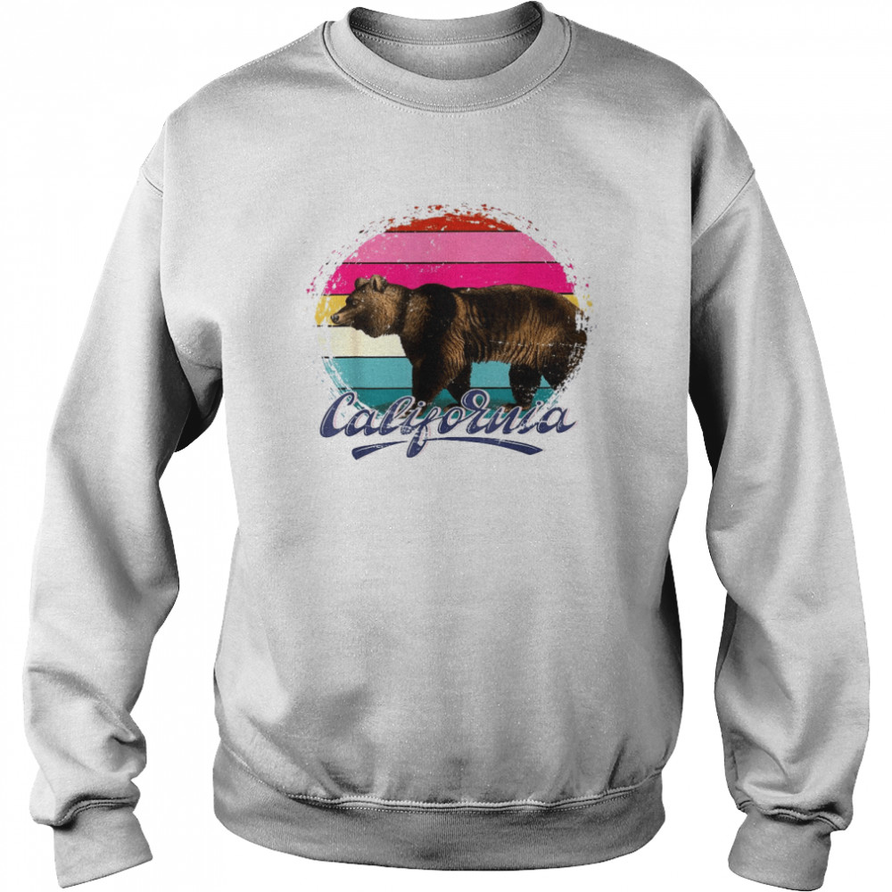 USA Californian Summer Bear Animal Cali Retro California Shirt Unisex Sweatshirt