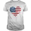 USA Flag Heart Sequin Print Shirt Classic Men's T-shirt