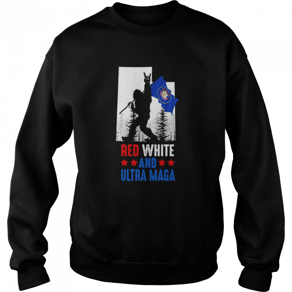 Utah America Bigfoot Red White And Ultra Maga Shirt Unisex Sweatshirt