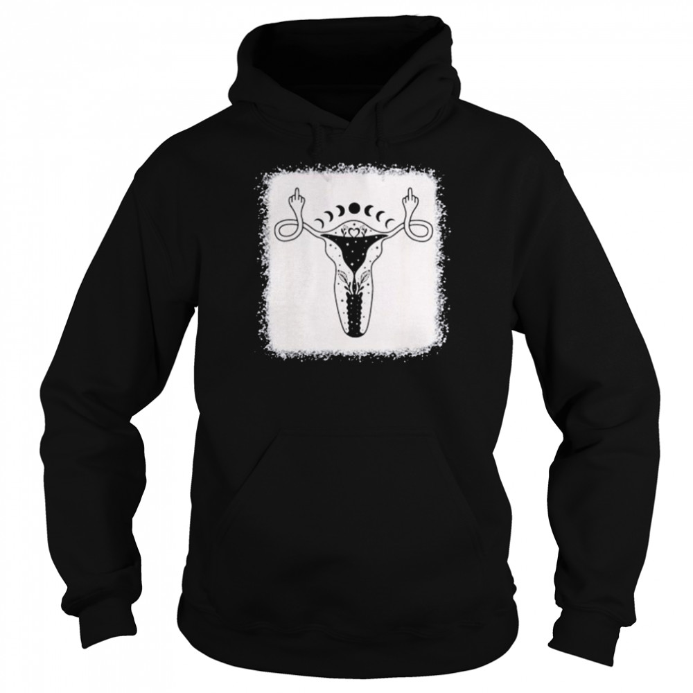 Uterus Shows Middle Finger Feminist Pro Choice Womens Rights Shirt Unisex Hoodie