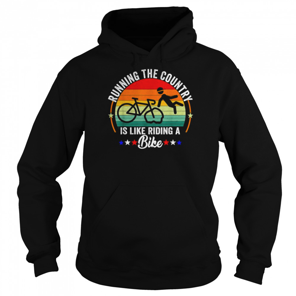 Vintage biden falling off his bicycle biden falls off bike  Unisex Hoodie