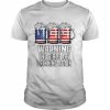 Warning the girls are drinking again 4th of july flag beer  Classic Men's T-shirt