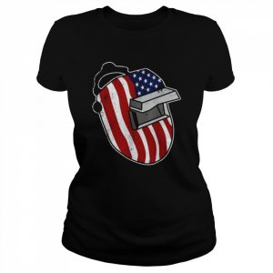 Welding mask American flag vintage patriotic welder  Classic Women's T-shirt