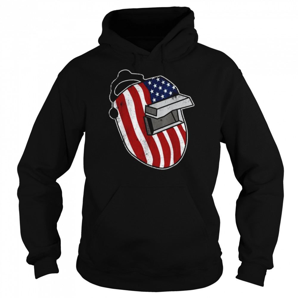 Welding mask American flag vintage patriotic welder  Unisex Hoodie