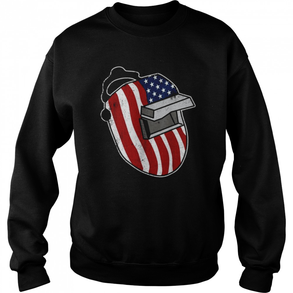 Welding mask American flag vintage patriotic welder  Unisex Sweatshirt