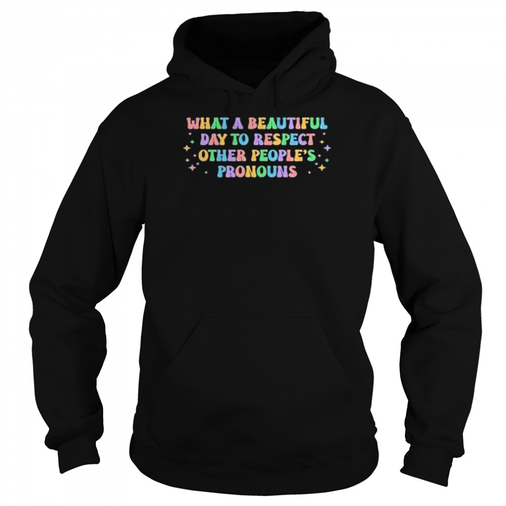 What A Beautiful Day To Respect Other People’s Pronouns T-Shirt Unisex Hoodie