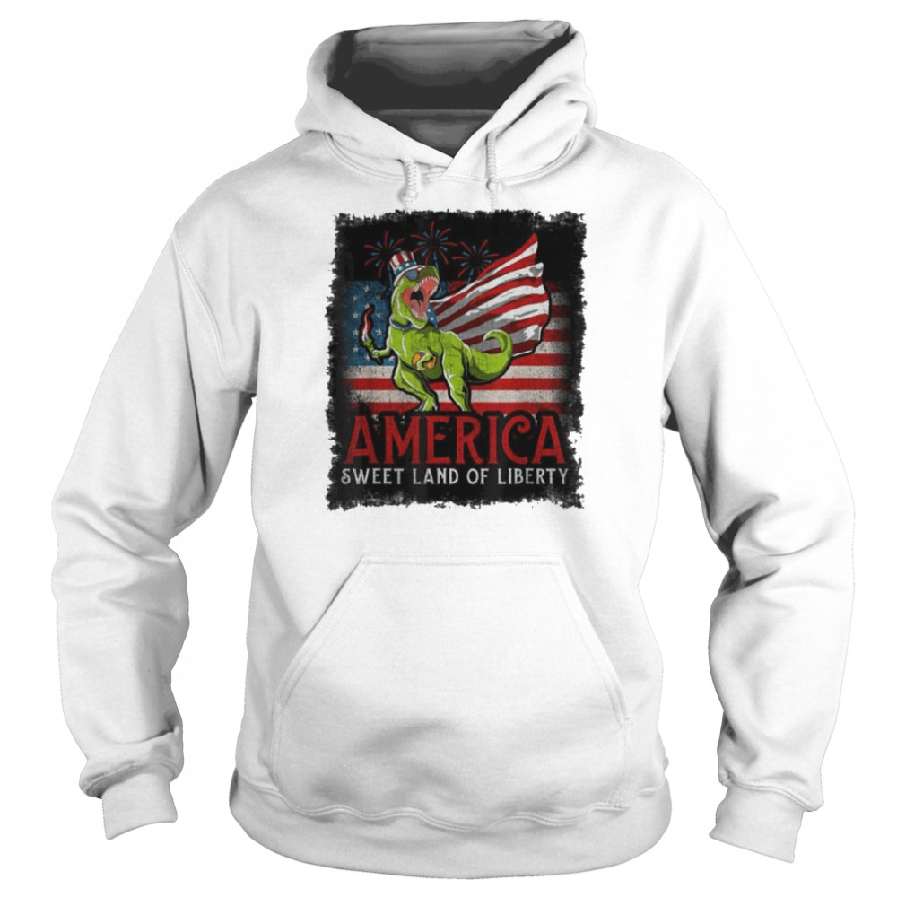 dinosaur America sweet land of liberty  Unisex Hoodie