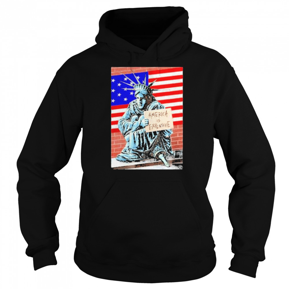 2022 American Flag America is Expensive Statue of Liberty T-Shirt Unisex Hoodie