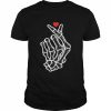 2022 korean hand Sign Finger Heart Hand I Love You Skeleton Hand T-Shirt Classic Men's T-shirt