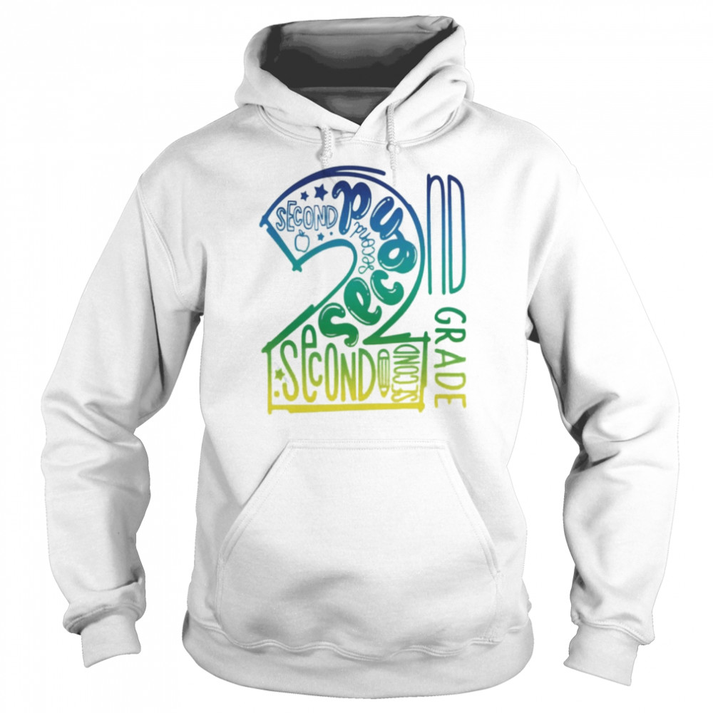 2nd Second Grade Typography Shirt Unisex Hoodie