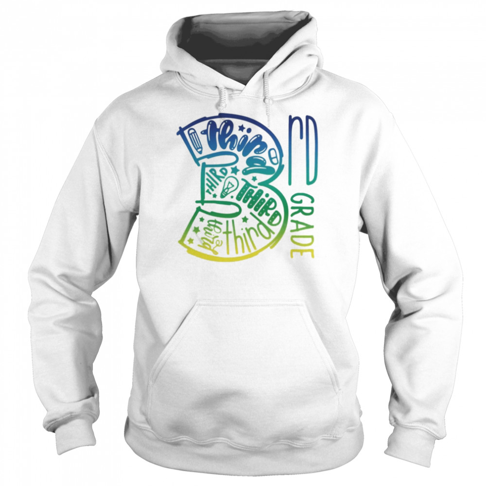 3rd Third Grade Typography Shirt Unisex Hoodie