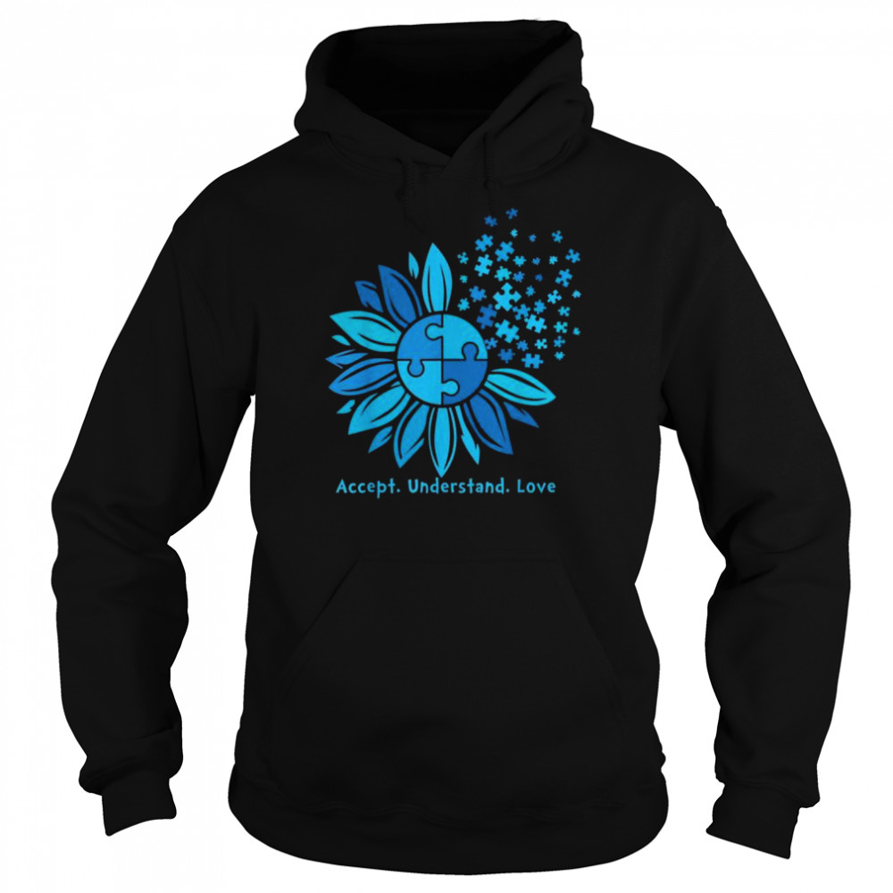 Accept understand love sunflower autism awareness and support  Unisex Hoodie