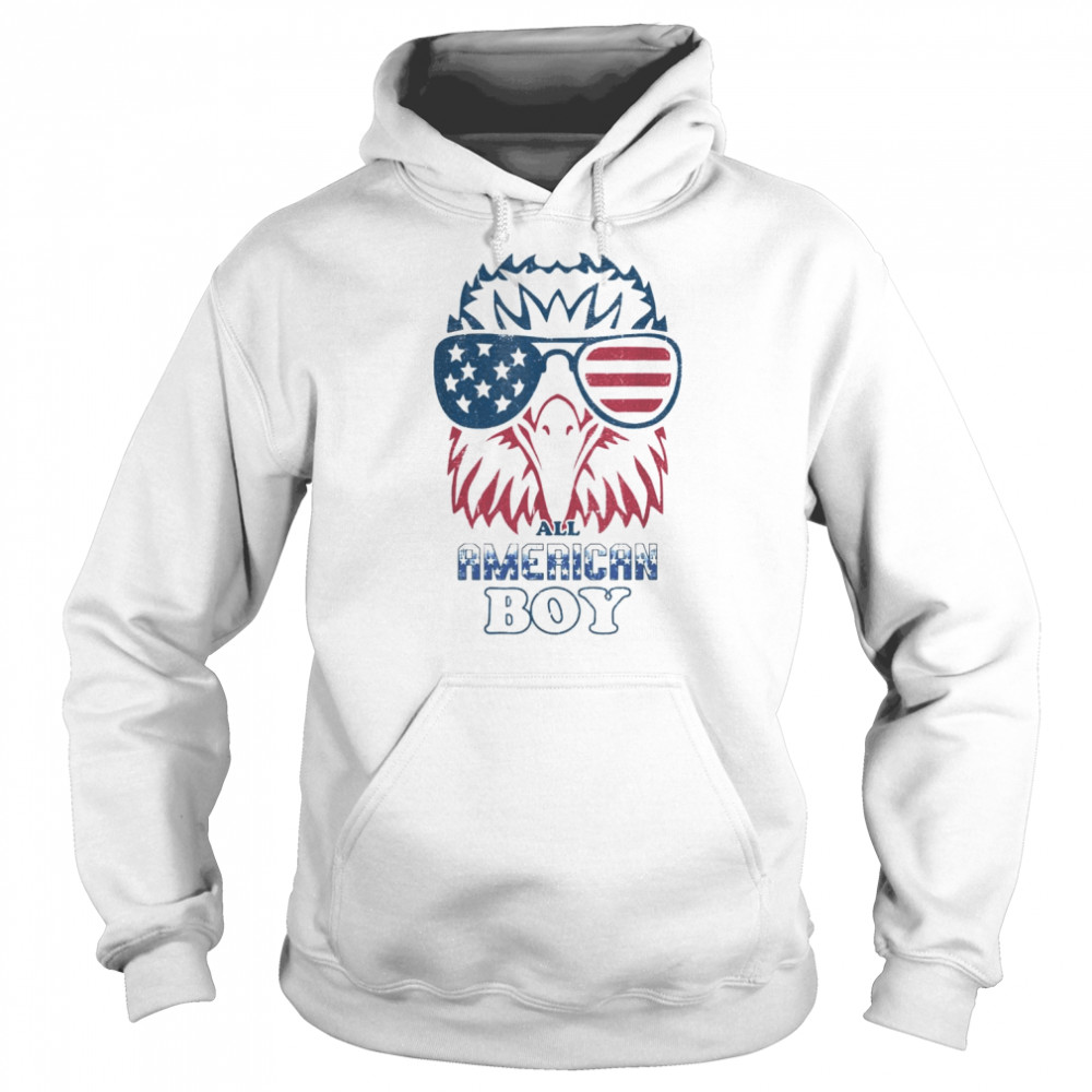 All American Boy Retro Eagle Flag Vintage 4th July T-Shirt Unisex Hoodie