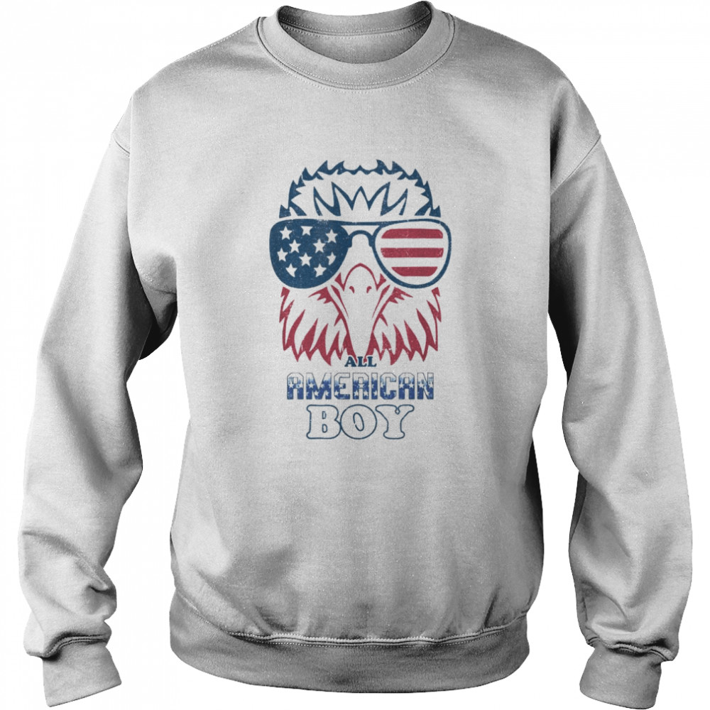 All American Boy Retro Eagle Flag Vintage 4th July T-Shirt Unisex Sweatshirt