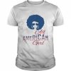 All American Girls Messy Bun USA Flag Black Girls Shirt Classic Men's T-shirt