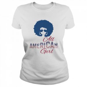 All American Girls Messy Bun USA Flag Black Girls Shirt Classic Women's T-shirt