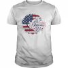 All American Girls Messy Bun USA Flag Sunflower Shirt Classic Men's T-shirt