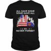 All Gave Some Some Gave All 9 11 Never Forget Shirt Classic Men's T-shirt