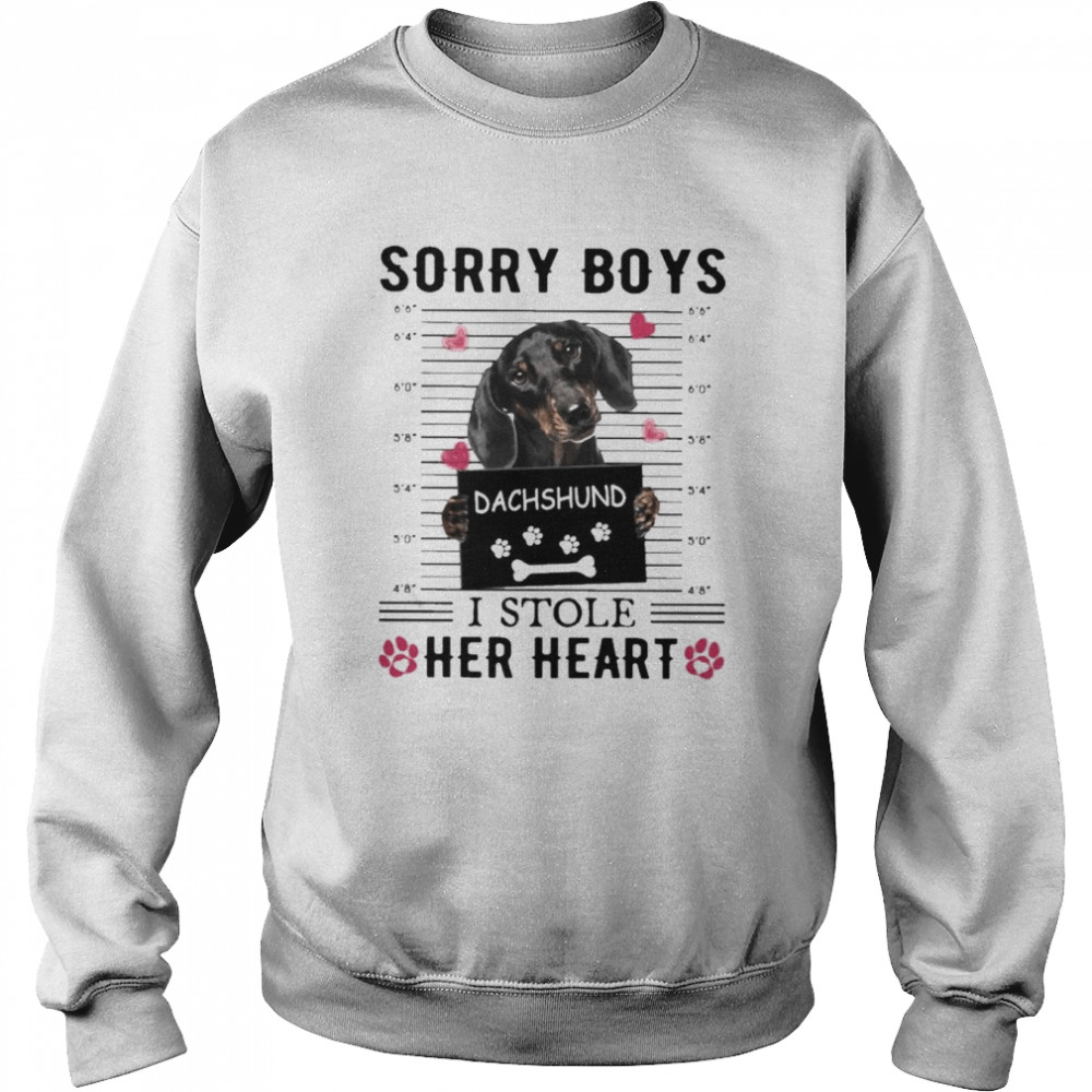 BLACK Dachshund Sorry Boys I Stole Her Heart Shirt Unisex Sweatshirt